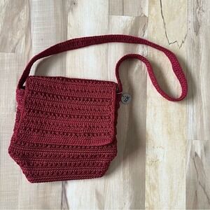 The Sak Purse Shoulder Bag Brick Red Woven Braided Preppy Classic Coastal Nature